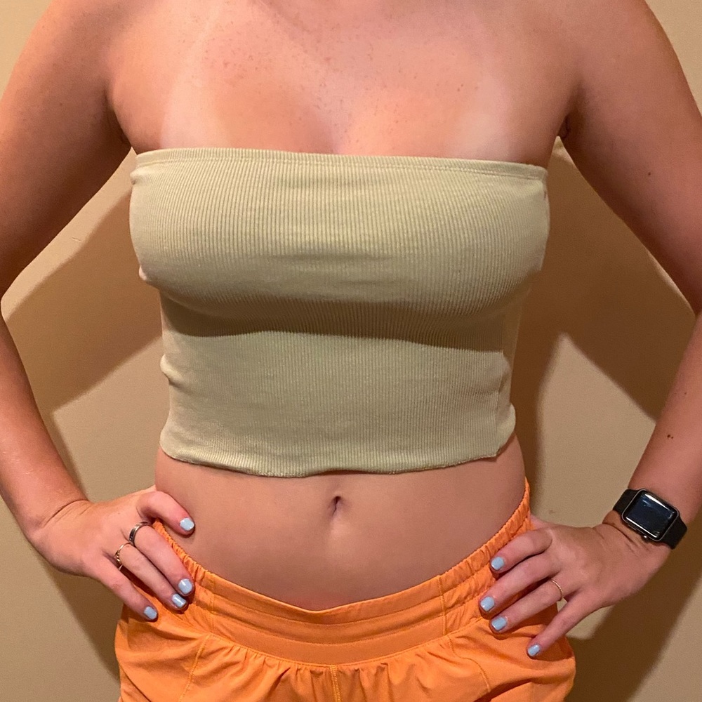 Sage green tube top forever 21 M